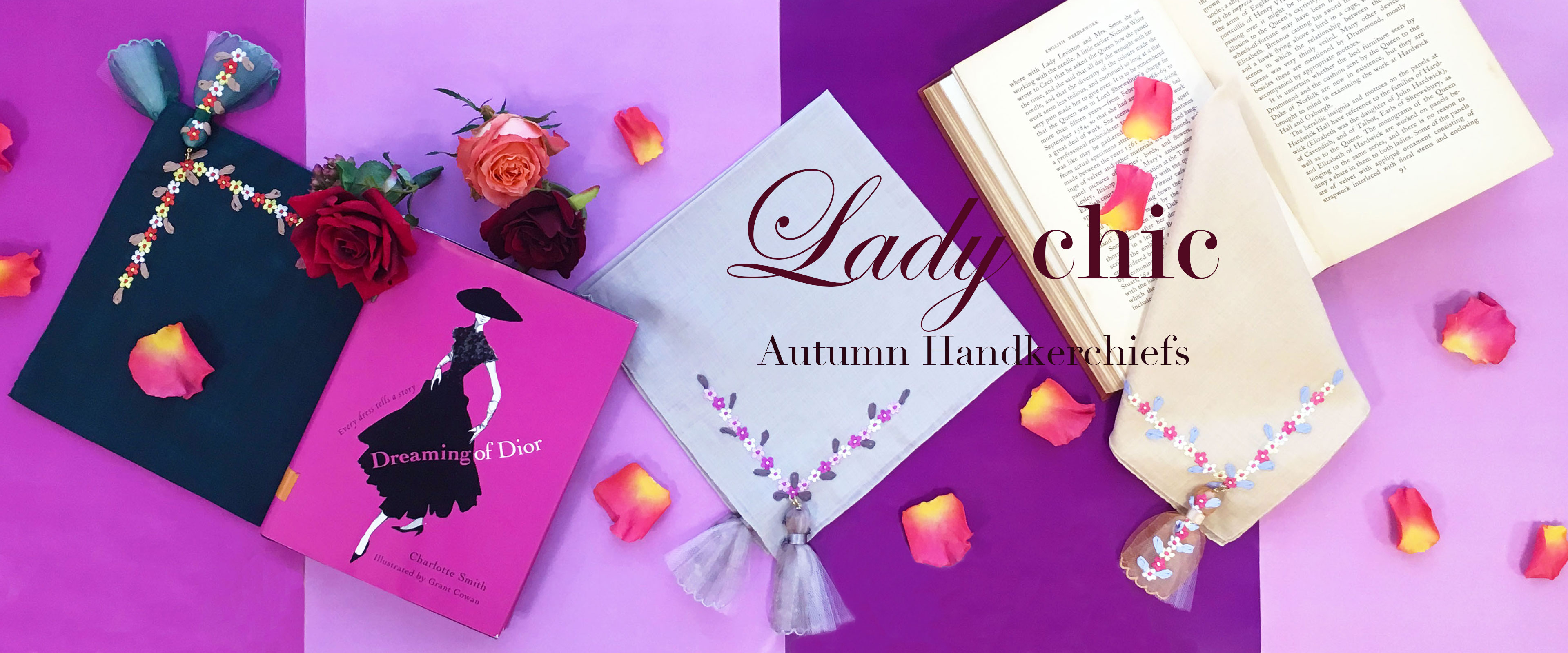 秋のシックなハンカチーフ